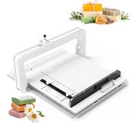 Coupe-savon métallique avec table de découpe et déflecteur - Règle graduée à positionnement précis - Plage de coupe 32 x 32 x 12 cm - Pour pain, fromage, beurre