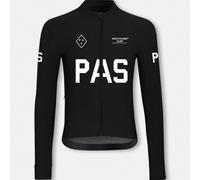 (Coupe slim) Maillot de cyclisme unisexe, respirant et séchage rapide, col montant, manches longues, convient pour le VTT et le cyclisme sur route, protection UV, 3 poches et 1 poche zippée, impressio