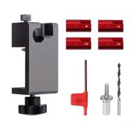 Coupe-tenon pour travail du bois avec guide de perçage et manchons de limitation métriques et tailles pour une production précise de barres rondes (métrique)