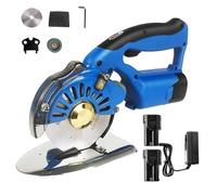 Coupe-tissu électrique rotatif, coupe-tissu manuel sans fil avec lame de 100/110/125 mm, équipé d'un affûteur automatique avec éclairage LED, ciseaux électriques pour tissus(100B)