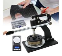Coupe-tissu rond - 100 cm² Outil d'échantillon pour textile, tapis et cuir, épaisseur de coupe de 0,1 à 10 mm, comprend un kit de perforation de 24 pièces et 2 tampons en PVC
