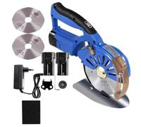 Coupe-tissu rotatif électrique, machine de découpe de tissu sans fil de 125 mm, réglage à 5 vitesses et ciseaux électriques à servomoteur puissant pour couper le tissu en coton avec 2 lames 125mm