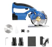 Coupe-tissu rotatif électrique sans fil, outil de coupe à 5 vitesses avec lame de 100/110/125 mm, 2 batteries rechargeables, tissus multicouches et cuir (bricolage).