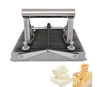 Coupe-tofu à lame, outil de coupe de tofu en acier inoxydable, espacement de 1 cm, profondeur réglable, tranches jusqu'à 20 x 13 cm, outil de tranchage facile et uniforme pour fromage, nouilles