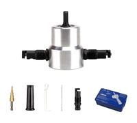 Coupe-tôle à double tête en fer - Outil de coupe - Perceuse électrique - Plaque de modification - Ciseaux de poinçonnage - Grignoteuse en tôle