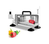 VEVOR Coupe-tomates Commerciale, Trancheuse à Tomates de 6,35 mm, Trancheur pour Tomates Robuste en Acier Inoxydable, avec Pieds Antidérapants, pour Couper les Tomates, les Concombres et les Bananes