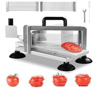 VEVOR Coupe-tomates Commerciale, Manuelle en acier inoxydable 4,8/6,35/9,5 mm, Pieds antidérapants