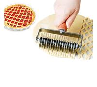 Coupe-treillis en acier inoxydable - Outil de cuisson pour pizza, tarte, pain, pâte à croûte avec manche en bois LUMEIRA