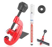 Coupe Tube Ø 3-30 mm Coupe-tuyau avce Molette de Rechange, Marqueur et Lame D'ébavurage Coupe Tube à Roulement à Billes pour Tubes Tuyaux en Cuivre, Laiton, Acier Inoxydable et Plastique dur en PVC