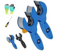 Coupe-tube à cliquet 2 en 1, outil de coupe de tube à cliquet portable, coupe-tube en cuivre de 6,35 mm à 2,2 cm, coupeur compact pour couper des tuyaux en PVC/PP/plastique/métaux mous (bleu-2)