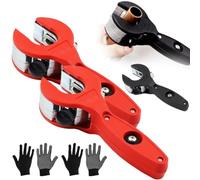 Coupe-Tube à Cliquet, Outil De Coupe De Tuyau Rapide à Une Main, Outil De Coupe De Câble De Tube Rigide En Cuivre à Rapide 2 En 1 for Couper Des Tuyaux En Plastique Pvc Ppr(Redset)