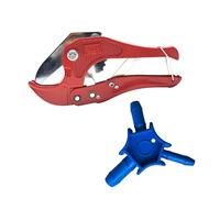Coupe Tuyau et Ebavureur Multicouche Ensemble D'outils, Pince Coupe Tube pour Coupe-tube en 1-5/8 Pouces 42 MM, Calibreur Ebavureur pour Tuyau de Diamètre 16-20-26 MM avec Poignée Ergonomique (Bleu)