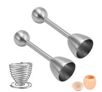 Coupe-œuf, Coupe-œuf en Acier Inoxydable avec Séparateur de Jaune et Couvercle - Outil Précis pour Oeufs Durs et Mous - Facile à Utiliser et Durable, Toque Oeuf