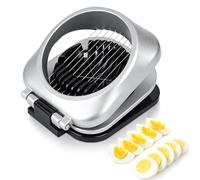 Coupe Œuf Inox Professionnel 2 en 1 - Coupe Œuf à la Coque Multifonction avec 3 Lames de Coupe - Trancheur pour Œufs, Fraises, Champignons et Fromage