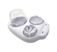 Coupe-œufs pour œufs durs, hachoir à œufs durs en acier inoxydable à 3 voies, pour œufs durs, outil hachoir de cuisine, robot alimentaire multifonction avec récipient pour usage domestique