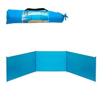 AKTIVE Coupe-Vent de Plage, 300X75, 85 cm, Bleu, 3 Panneaux, Tissu Polyester 170T, Protection UV30, Tiges en Aluminium, 4 Piquets Inclus, Sac de Transport avec Poignée, Coupe-Vent Pliable (53441)