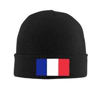 Coupe-Vent Bonnet Tricoté,Drapeau Français De La France,Bonnet Hiver Chaud Tricot,Respirant Chapeau Tricoté pour Adultes,Cyclisme,Sports