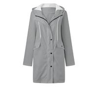 Coupe Vent Femme Grande Taille Mi Saison Parka Cape de Pluie Zip Ciré Pliable Veste Beige Legere Blouson Manteau Imperméable Anti-Pluie Raincoat Trench Coat Vêtements