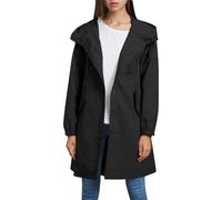 Coupe Vent Femme Impermeable avec Capuche Couleur Pure - Veste Femme Mi Saison avec Poches Respirante Voyage D'extérieur Blousons Sport Camping Veste À Boutons Noir XXL