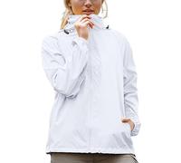 Coupe Vent Femme Impermeable Veste Coupe Vent De Pluie Avec Capuche Légère Séchage Rapide Couleur Unie Léger Manteau de Pluie Sport Montagne Fermeture éclair Fine Respirant Veste Pour Les Voyages