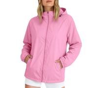 Coupe Vent Femme Impermeable Veste Coupe Vent De Pluie Avec Capuche Légère | Séchage Rapide Couleur Unie Léger Manteau de Pluie Sport Montagne Fermeture éclair Fine Respirant Veste Pour Les Voyages