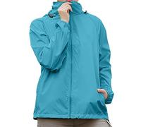 Coupe Vent Femme Impermeable Veste De Pluie Avec Capuche Légère Séchage Rapide Couleur Unie Léger Manteau de Pluie Sport Montagne Fermeture éclair Fine Respirant Veste Pour Les Voyages Et Le