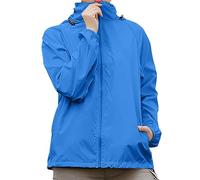 Coupe Vent Femme Impermeable Veste De Pluie Avec Capuche LéGèRe SéChage Rapide Couleur Unie Veste Sport Femme Avec Fermeture éClair Fine Respirant Veste D'ExtéRieur Pour Les Voyages Et Le