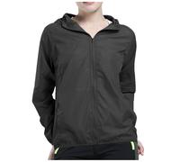 Coupe Vent Femme Impermeable Veste De Pluie Avec Capuche LéGèRe SéChage Rapide Couleur Unie Veste Sport Femme Avec Fermeture éClair Fine Respirant Veste D'ExtéRieur Pour Les Voyages Et Le