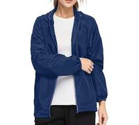 Coupe Vent Femme Impermeable Veste De Pluie Avec Capuche LéGèRe SéChage Rapide Couleur Unie Veste Sport Femme Avec Fermeture éClair Fine Respirant Veste D'ExtéRieur Pour Les Voyages Et Le