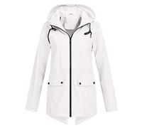 Coupe Vent Femme Pliable Beige Blouson Veste de Pluie Ciré Legere Imperméable Parka Cape Mi Saison Grande Taille Manteau Zip Anti-Pluie Trench Coat Raincoat Vêtements