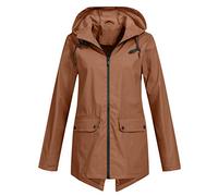 Coupe Vent Femme Pliable Beige Blouson Veste de Pluie Ciré Legere Imperméable Parka Cape Mi Saison Grande Taille Manteau Zip Anti-Pluie Trench Coat Raincoat Vêtements