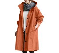 Coupe Vent Femme,Trenchs pour Femmes Vestes D'Hiver Softshell Coupe-Vent À Capuche pour Dames Parka Longue et Ample Légère Vêtements D'Extérieur Décontractés pour La Marche La Randonnée et L