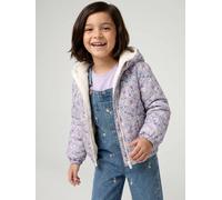 Coupe-vent fille à capuche réversible léopard/sherpa vanille 3A