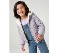 Coupe-vent fille à capuche réversible léopard/sherpa vanille 5A