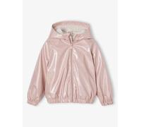 Coupe-vent fille effet brillant doublé rose pâle 8A