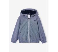 Coupe-vent garçon capuche zippé bleu chambray 5A