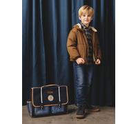 Coupe-vent garçon doublé sherpa à capuche caramel 5A