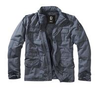 Coupe-vent homme Brandit 9390-88-S - Indigo - doublure teddy - col montant en faux cuir L