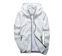 Coupe Vent homme Impermeable Veste Coupe Vent De Pluie Avec Capuche Légère Séchage Rapide Couleur Unie Léger Manteau de Pluie Sport Montagne Fermeture éclair Fine Respirant Veste Pour Les Voyages