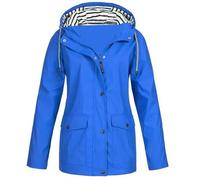 Coupe Vent Impermeable Femme,Manteau ImperméAble Femme Grande Taille Veste De Pluie avec Capuche Slim Fit Couleur Unie Veste De Sport Zippé VêTements D'ExtéRieur Trench Coat