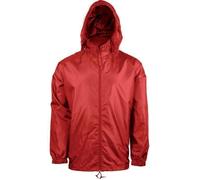 Coupe-Vent Junior - Kariban - Rouge - 100% Polyester - Capuche - Poches Zippées 6-8 ans