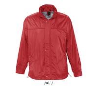 Sol's Coupe-vent Mistral - Classique mixte, nylon déperlant, zip et boutons-pression - Rouge XXL