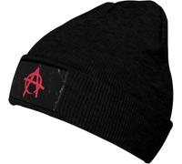 Coupe-Vent Tricoté Bonnet,Symbole De l'anarchie,Bonnet Hiver Chaud Tricot,Classique Beanie Hats pour Sports,Adultes,Cyclisme