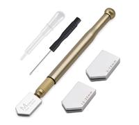 Coupe-Verre 3-20 mm, Ensemble de 5 Pièces avec 3 Têtes Interchangeables, Graisseur Automatique et Tournevis, Manuel Cutter en Forme de Crayon pour Verre Épais, Outil Coupeur Fenêtre