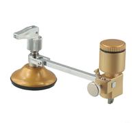 Coupe-verre circulaire avec ventouse et échelle à levier pour cercles de verre lisses de 7 à 40 cm, métal doré poli, diamètre réglable, alliage robuste et caoutchouc pour travaux manuels et projets de