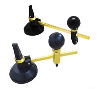 Coupe-verre circulaire multifonction avec ventouse réglable pour une coupe de cercle précise, rayon de 35-150 mm, portée de trou de 90-300 mm, outil de construction pour verre - Noir + jaune (200 mm)