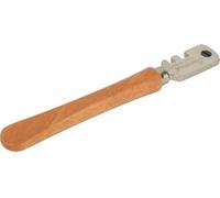 Coupe-verre traditionnel STANLEY - 6 molettes en acier - Manche en bois verni - Epaisseur de 3 a 10 mm