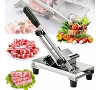Coupe-viande manuel - Coupe-viande en acier inoxydable avec lame de 20 cm, épaisseur réglable 0,2-8 mm, poignée ergonomique pour viande et fromage