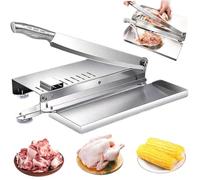 Coupe-viande manuel en acier inoxydable avec poignée antidérapante et plateau alimentaire pour poisson, poulet, bœuf, légumes et charcuterie