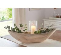 Coupe "Wood" ovale & profonde, en bois massif, 60 cm de long, coupe décorative, coupe à fruits